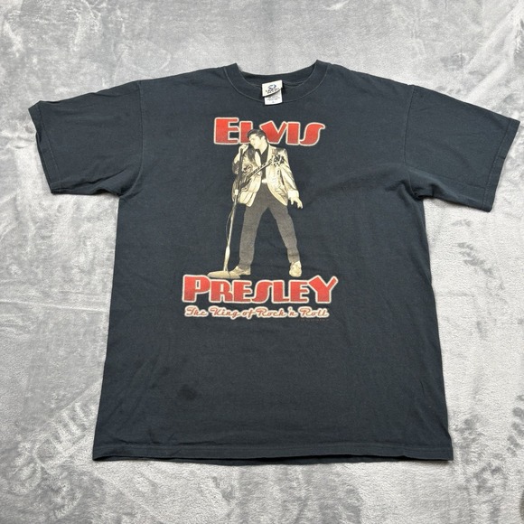 Liquid Blue Other - Vintage Y2K Elvis Presley King of Rock And Roll Shirt Large Black Liquid-Blue